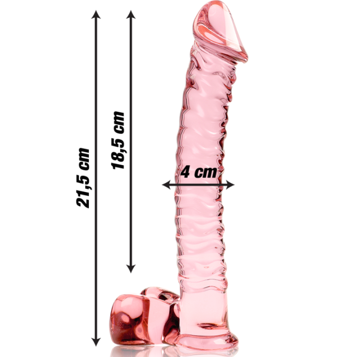 Nebula Series by Ibiza - Modèle 23 Gode en Verre Borosilicate Rose 21.5 cm -o- 4 cm