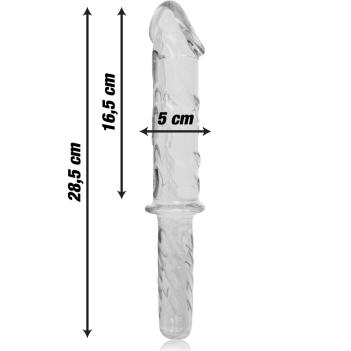 Nebula Series by Ibiza - Modelo 24 Dildo Cristal Transparente 28.5 cm -o- 5 cm