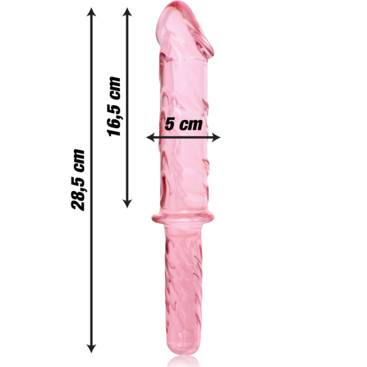 Nebula Series by Ibiza - Modèle 24 Gode en Verre Borosilicate Rose 28.5 cm -o- 5 cm