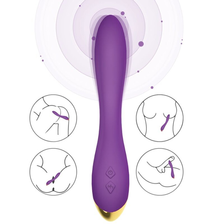 Zalo - Queen g-Spot Puls Wave Vibe Roxo