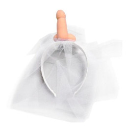 Diablo Picante - Velo de Novia Blanco Con Pene