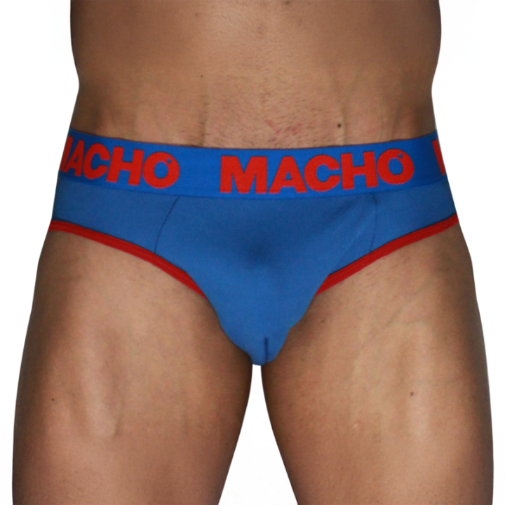 Macho - Mch005 Slip Clásico Azulón + Rojo l