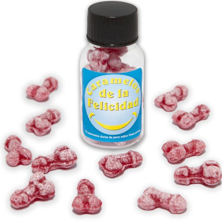 Diablo Picante ? Glas Mit 12 Erdbeer-/Kirsch-Bonbons in Penisform