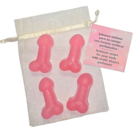 Diablo Picante - 4 Mini Savons Parfumés en Forme de Pénis Rose