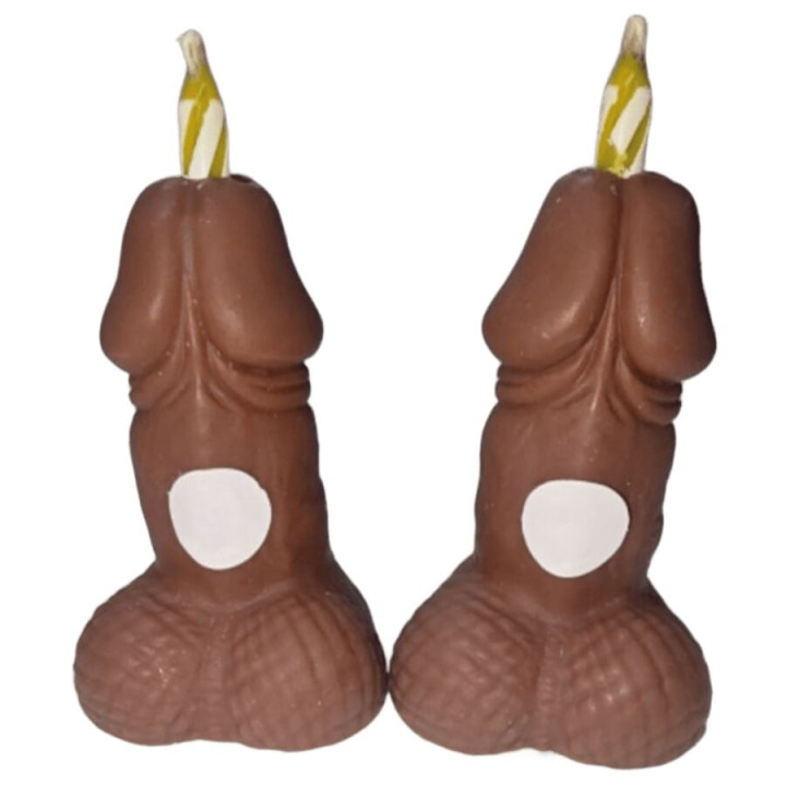 Diablo Picante - Penis-Geburtstagskerzen Mit Zahlen, Dunkelt, 2 Stück
