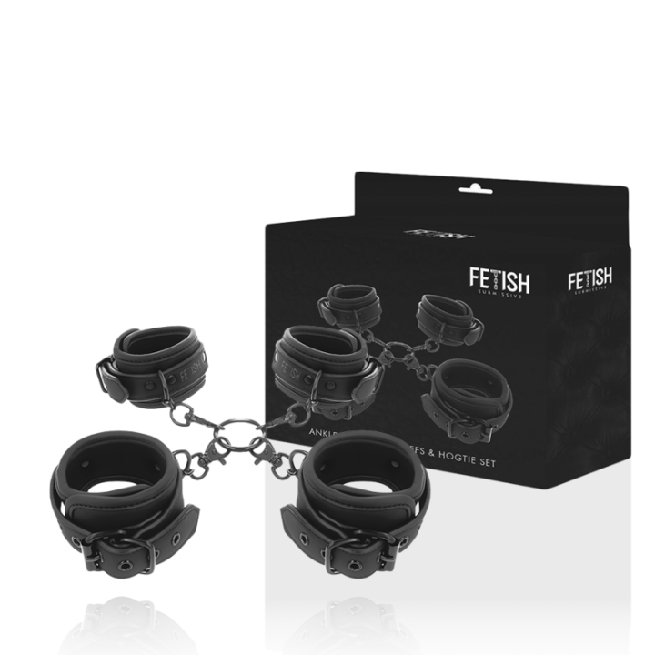 Fetish Submissive - Conjunto de Algemas de Mãos e Tornozelo Com Forro de Noprene