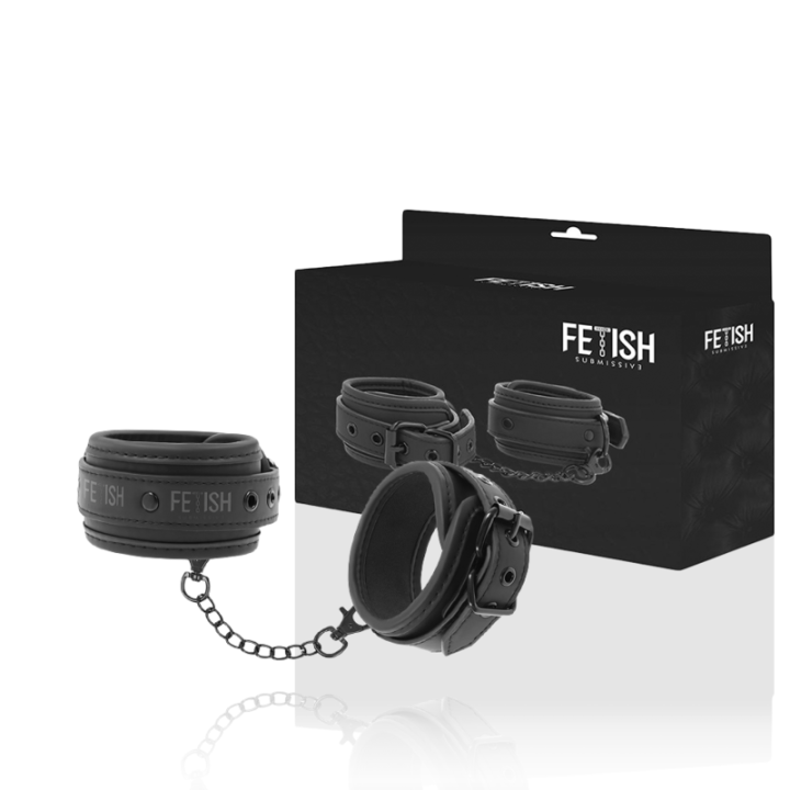 Fetish Submissive - Esposas Tobillos Cuero Vegano Con Forro de Neopreno