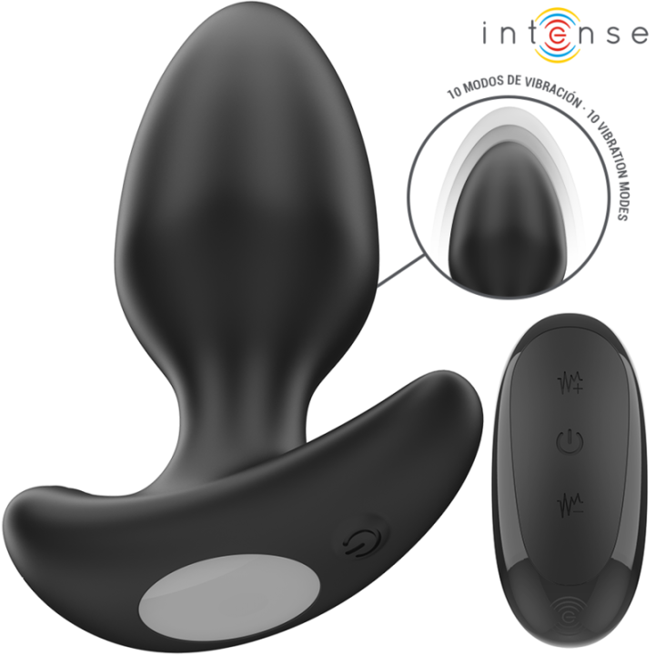 Intense - Joey Anal Plug 10 Vibrationen Schwarz Fernbedienung