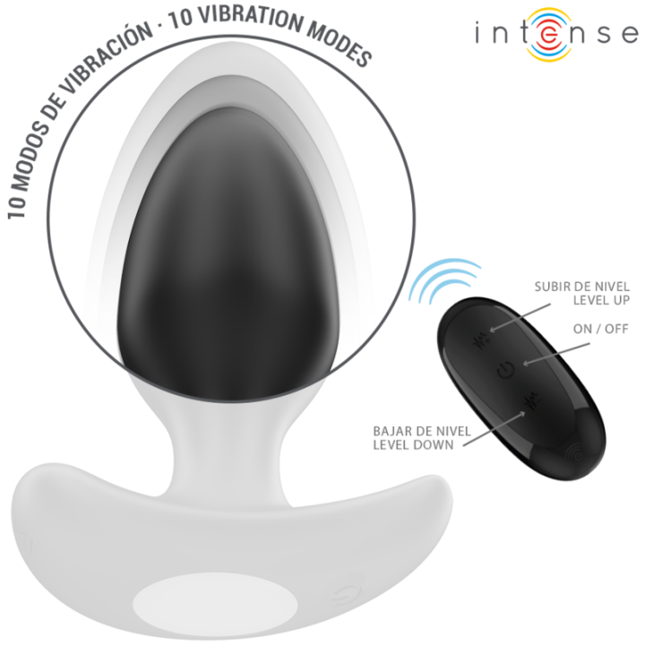 Intense - Joey Anal Plug 10 Wibracji Czarny Pilot