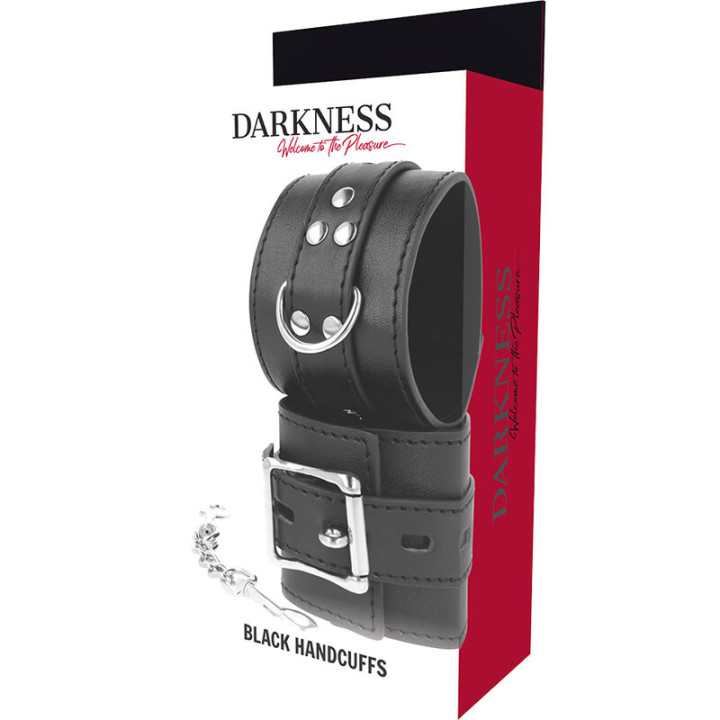 Darkness - Algemas de Couro Preto