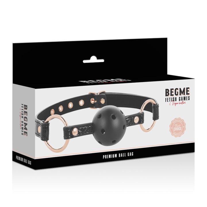 Begme - Black Edition Ball Gag Vegan in Pelle