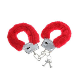 Diablo Picante - Menottes de Plaisir en Fourrure Rouge