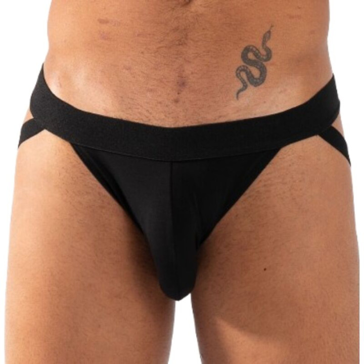 Burn - 011 Cueca Jockstrap Dupla Preta Tamanho xl