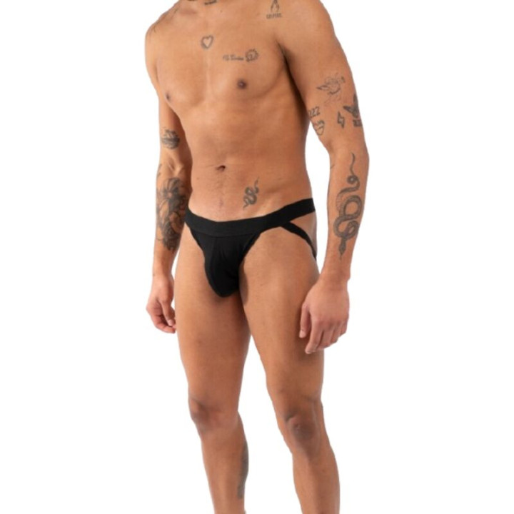 Burn - 011 Cueca Jockstrap Dupla Preta Tamanho xl