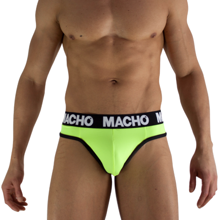 Macho - Mtg001 Fluoreszierender Gelber Stringtanga, Grösse s