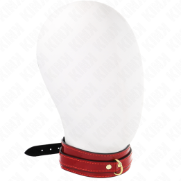 Kink - Collier Ajustable Rouge Vin Avec Détails Dorés 29-42,5 cm x 4 cm