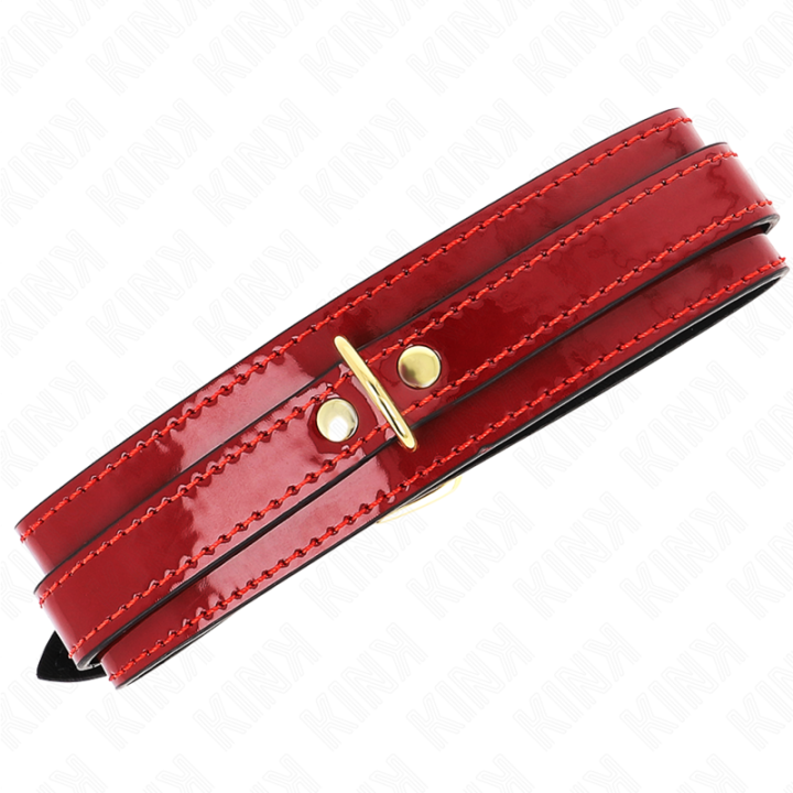 Kink - Collier Ajustable Rouge Vin Avec Détails Dorés 29-42,5 cm x 4 cm