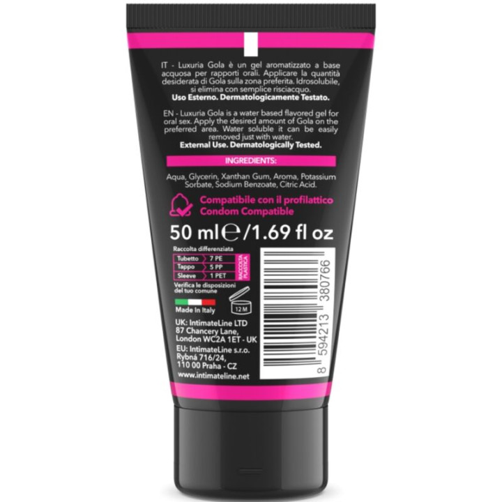 Intimateline Luxuria - Gel Per Sesso Orale Gusto Ciliegia 50 ml