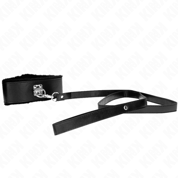 Kink - Colar Com Trela 116 cm Com Pregos Prata Modelo 4 Preto Ajustável 40-48 cm x 6 cm
