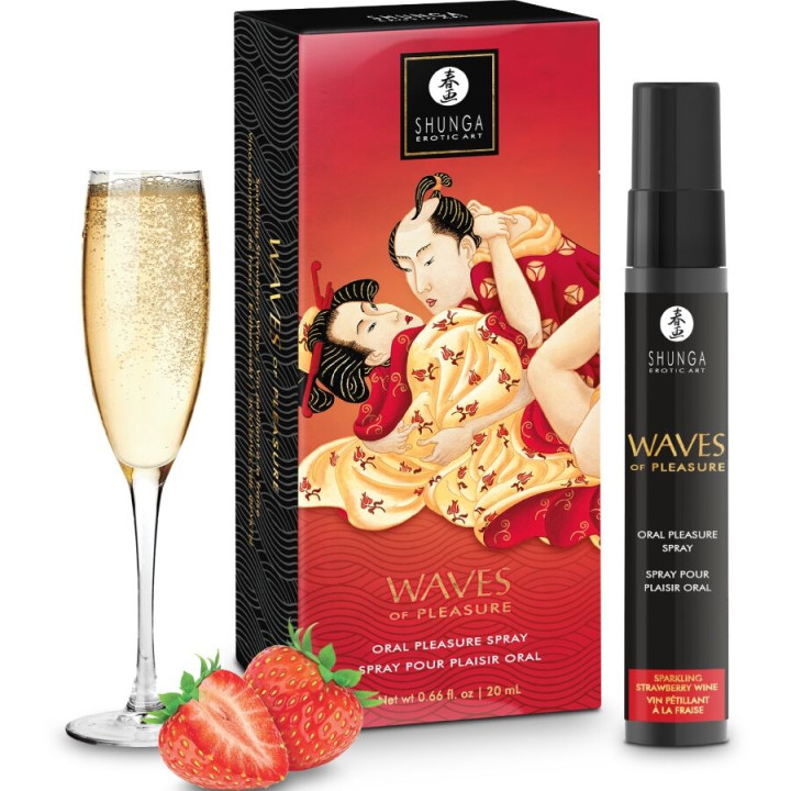 Shunga - Waves Pleasure Spray Oral Sexuctive Erdbeere 20 ml
