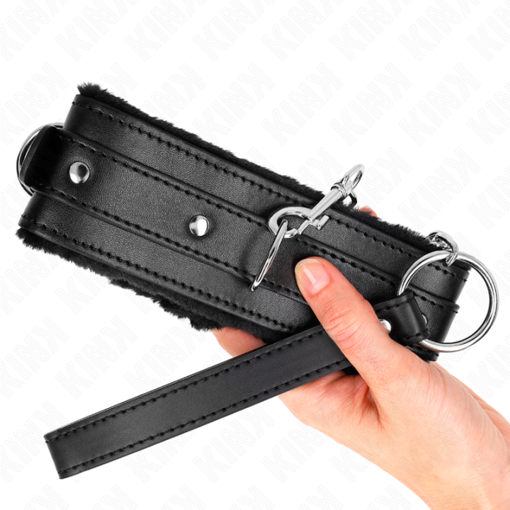 Kink - Colar Com Trela 65 cm Com Restrições Preto 36-42 cm x 5,5 cm