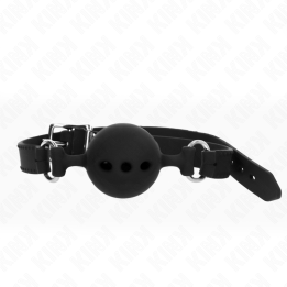 Kink - Bâton Entierement Silicone 55 x 2 cm Avec Boule de 5 cm Taille l Noir Ajustable 35-51 cm