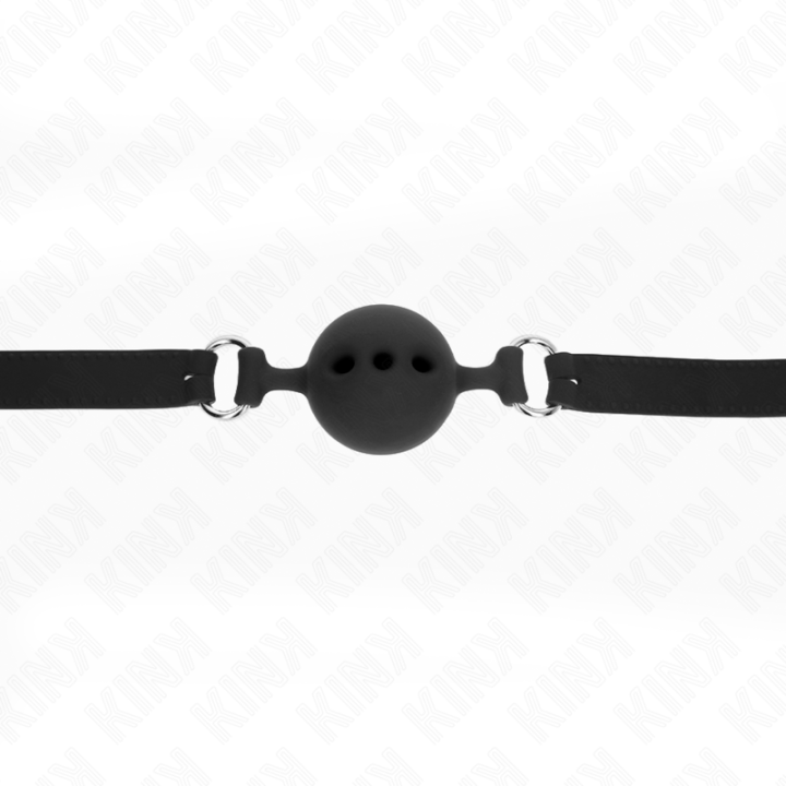 Kink - Full Silicone Gag 55 x 2 cm With 5 cm Ball Size l Black Adjustable 35-51 cm