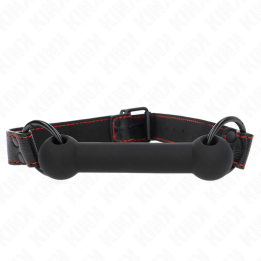 Kink - Bone Gag With Leatherette Strap Black Adjustable 41-57 cm