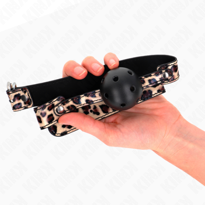 Kink - Leopard Breathable Ball 4.5 cm Gag 65 x 2.5 cm