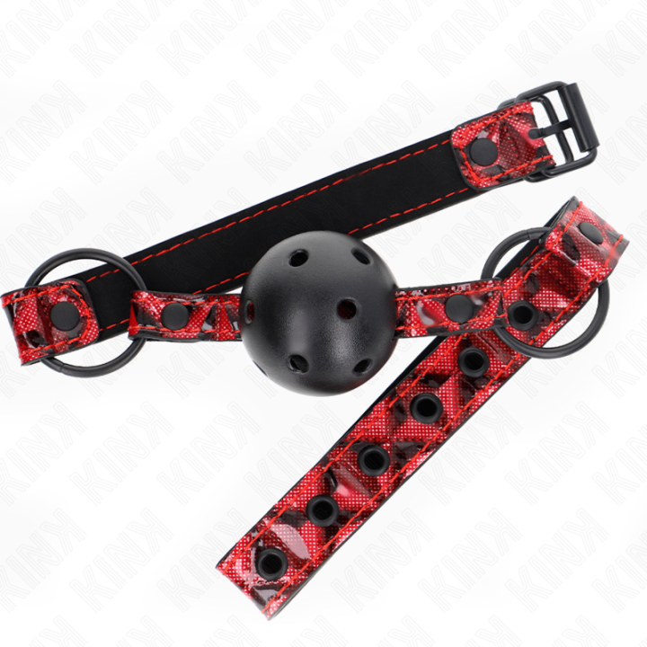 Kink - Rautenmuster-Ball 4,5 cm Gag Modell 2 64,5 cm Verstellbar 42-60 cm