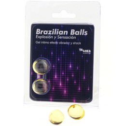 Taloka - 2 Balles Brésiliennes Vibrant & Effet de Choc Gel Excitant