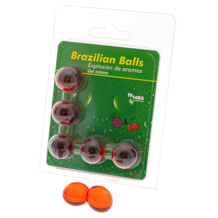 Taloka - 5 Sfere Brasiliane Gel Intimo Fragola e Ciliegia