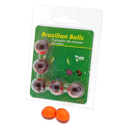 Taloka - 5 Boules Brésiliennes Gel Intime Fraise & Chocolat