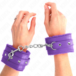 Kink - Muñequeras Forradas Premium Violeta Con Correa Violeta Ajustable 17-29 cm x 6 cm