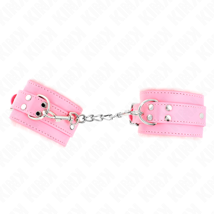 Kink - Muñequeras Forradas Rosa Con Correa Rosa Ajustable 20-29 cm x 5.5 cm