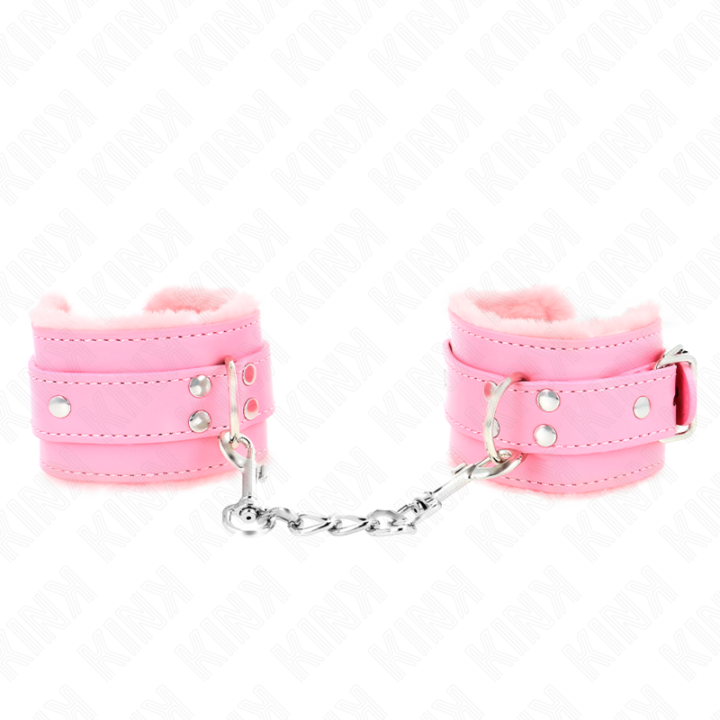 Kink - Pulso Forro de Pele Rosa Com Cinto Rosa Ajustável 17-29 cm x 6 cm