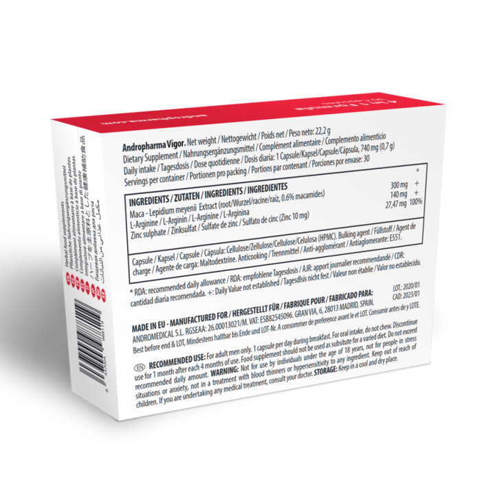 Andropharma Vigor - Supplément Amélioration de la Libido