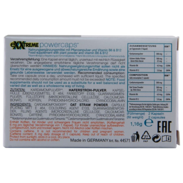 Hot - Exxtreme Power Cápsulas Hombre 2 Unidades