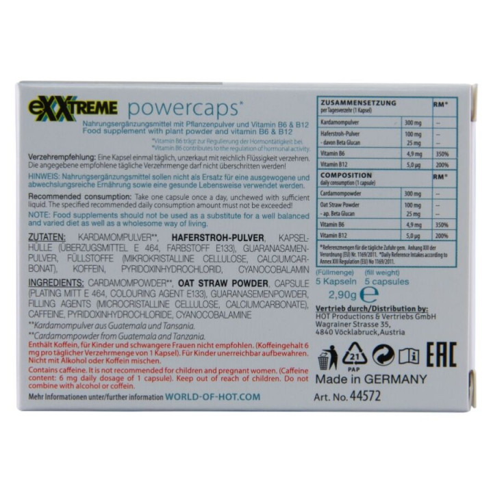 Hot - Exxtreme Power Cápsulas Hombre 5 Unidades