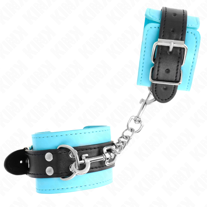Kink - Gancho de Pulso Forro de Pele Azul Ajustável 20-28 cm x 5,5 cm