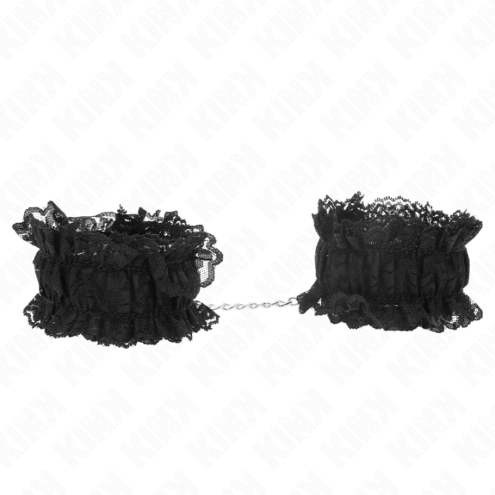 Kink - Attache-Poignets Élastiques en Dentelle Noir