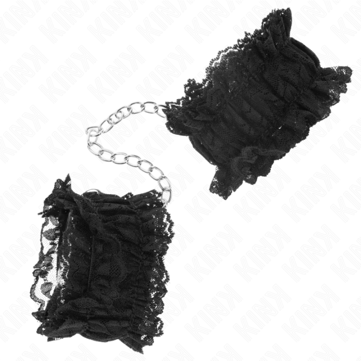 Kink - Attache-Poignets Élastiques en Dentelle Noir