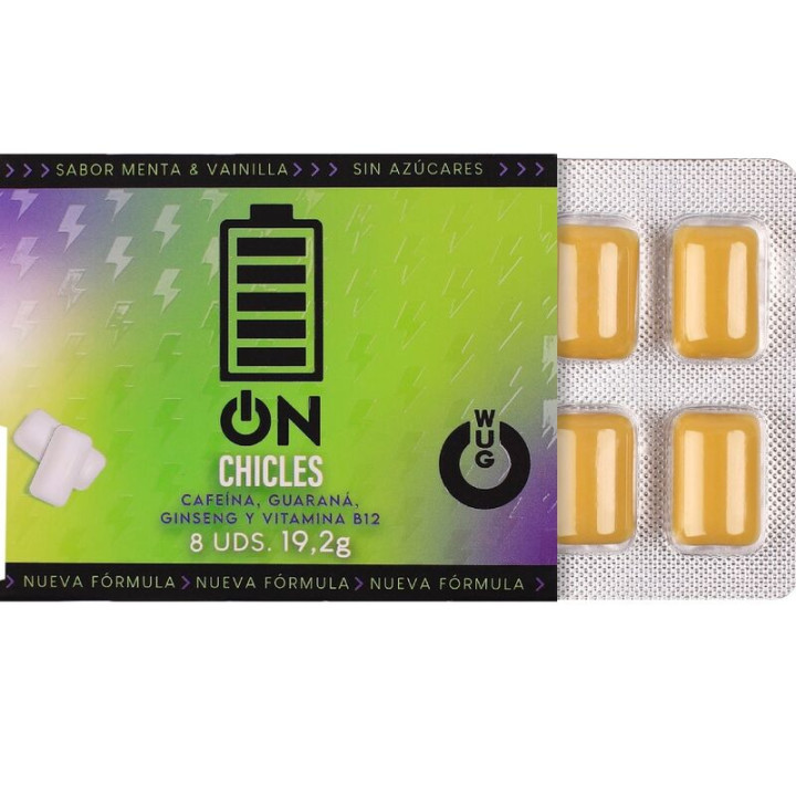 Wug on – Instant Energy in Chewing Gum Format Blister 8 Units