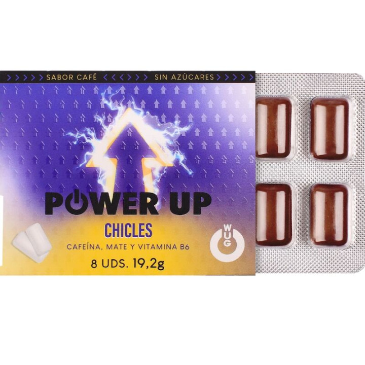 Wug Power up - Energy Chewing Gum For Concentration And Endurance Blister 8 Units