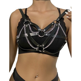 Subblime - 953713 Ceinture Punk Bondage Boucle Métal Noire Taille Unique