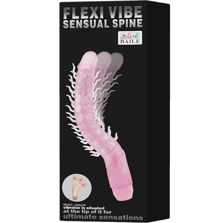 Baile - Flexi Vibe Sensual Spine Gode Vibrant Pliable Lilas 23.5 cm