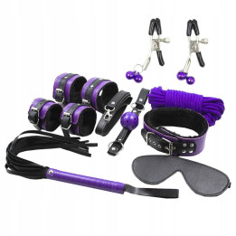 Secretplay - Bdsm Set 8pcs Purble / Noir.