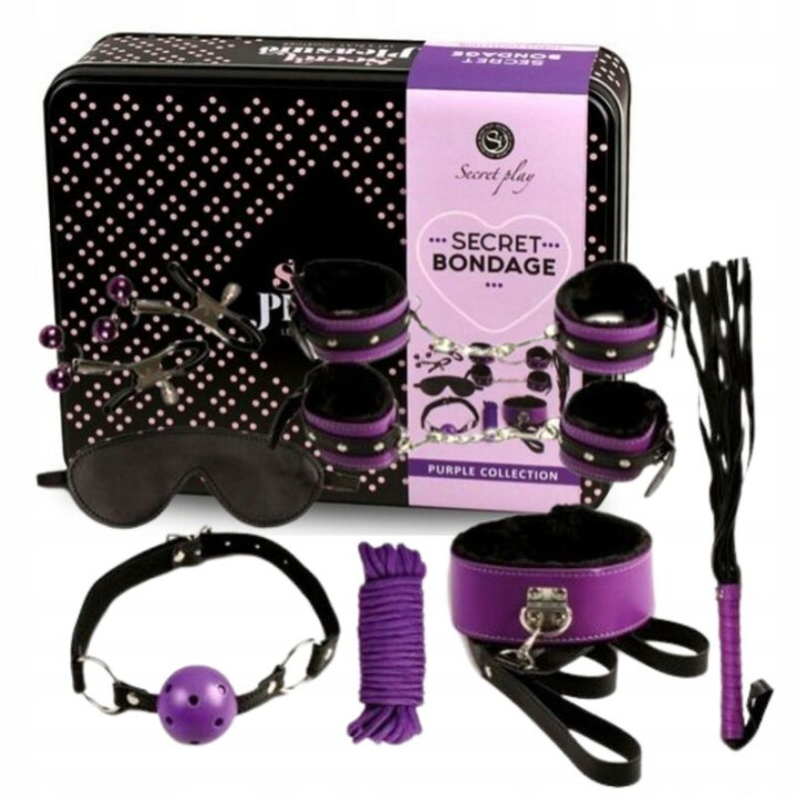 Secretplay - Bdsm Set 8pcs Purble / Noir.