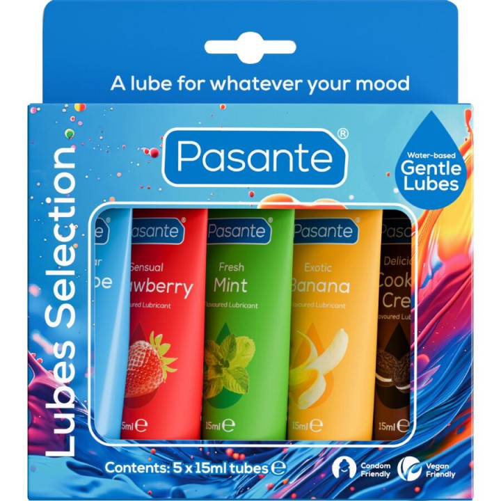 Pasante - Pack Lubrifiants Saveurs Assorties 5 Unités x 15 ml