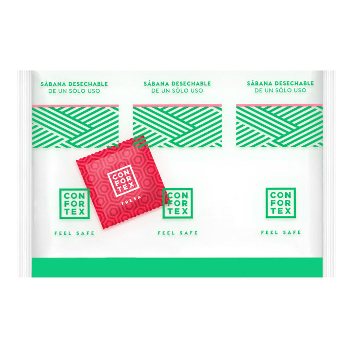 Confortex - Disposable Hygienic Sheets, Individual Bag + Strawberry Condom
